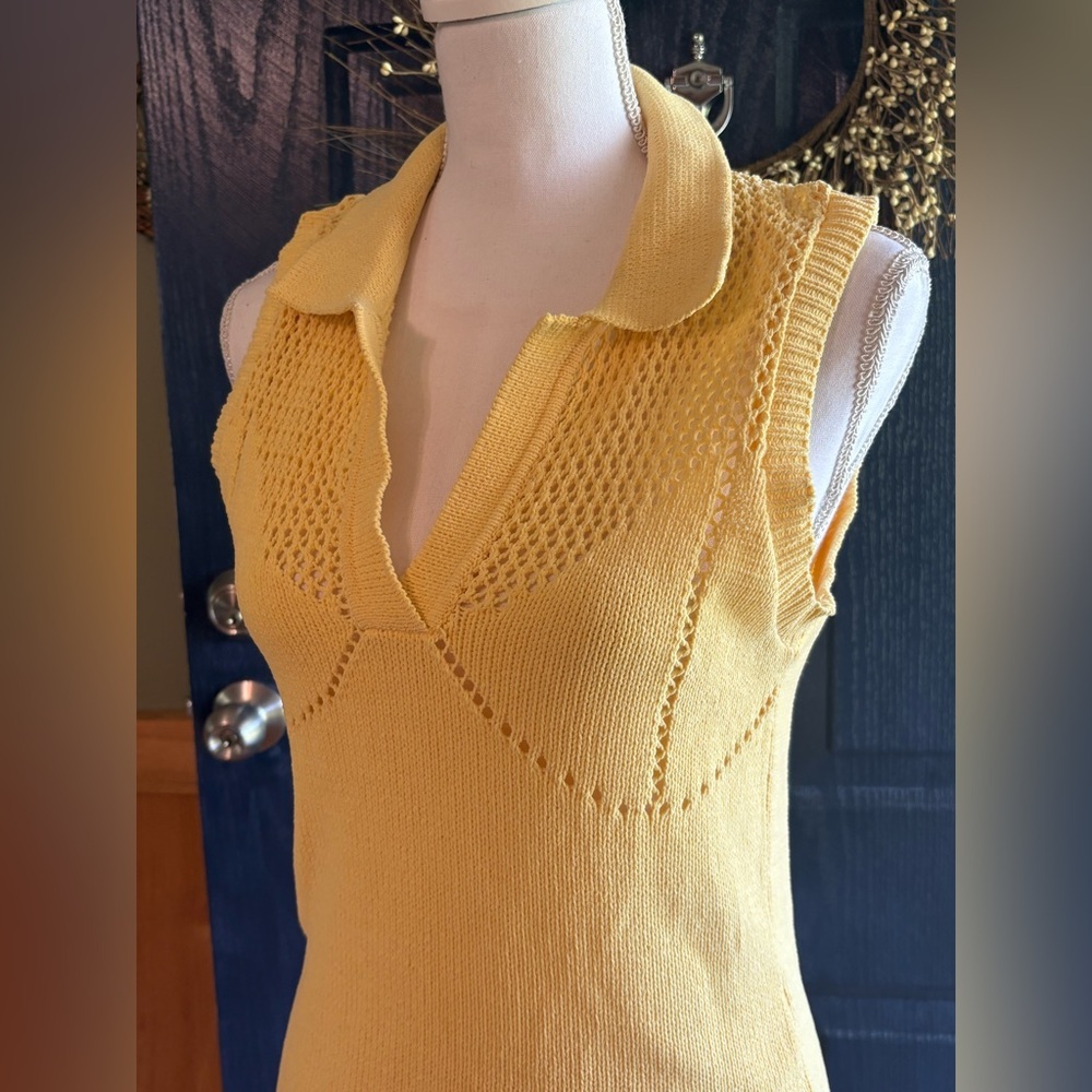 Zara Mustard Sleeveless Mini Dress - Picture 5 of 11